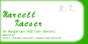 marcell kacser business card